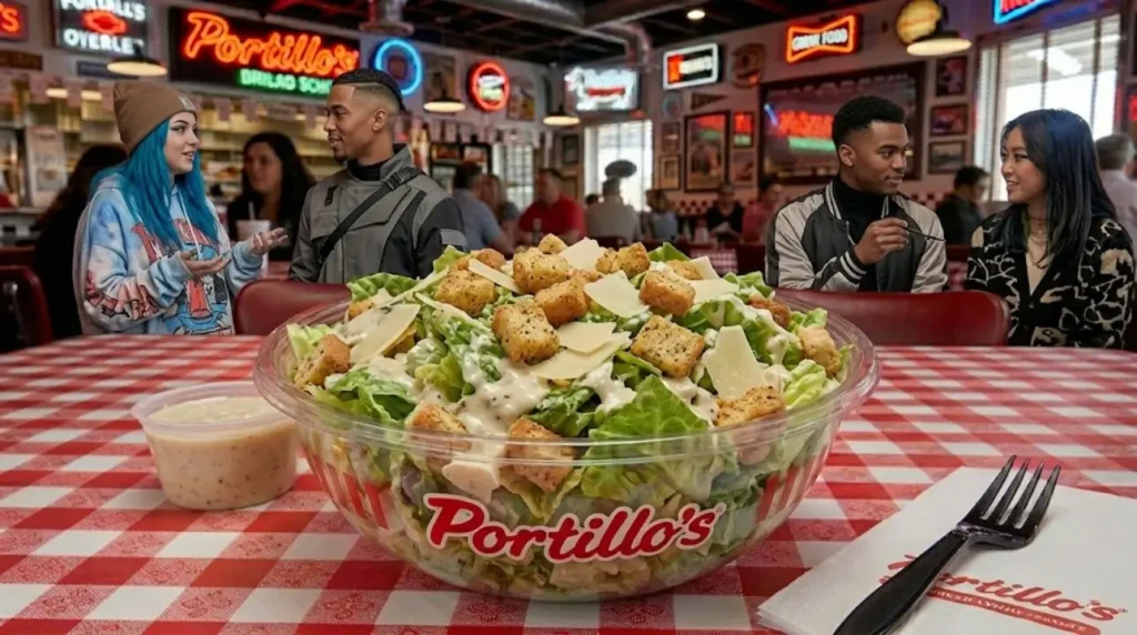 Portillo's Caesar Salad with romaine, Parmesan, croutons and creamy Caesar dressing