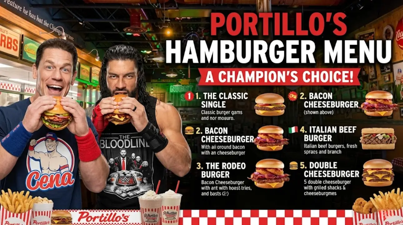 Portillo's Hamburger Menu