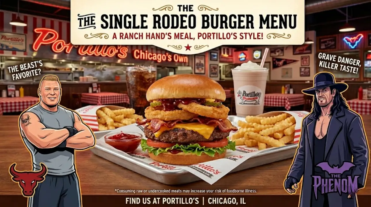 Single Rodeo Burger Menu